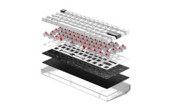 Fantech Maxfit61 Frost White Wireless Modular Mechanical Keyboard (Red Switches)