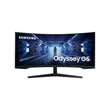 Samsung 34-inch LED Odyssey G5 Ultra WQHD, 165 Hz, 1ms, 1000R Curved Gaming Monitor, HDR10, AMD FreeSync Premium -LC34G55TWWWXXL, Black, 3440 X 1440 (WQHD) Pixels