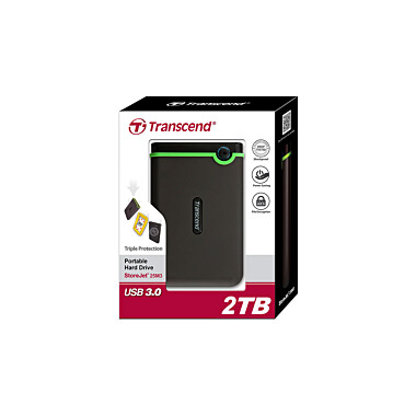 2 TB Transcend External/Portable Hard Drive (USB 3.1 Gen 1 StoreJet 25M3)