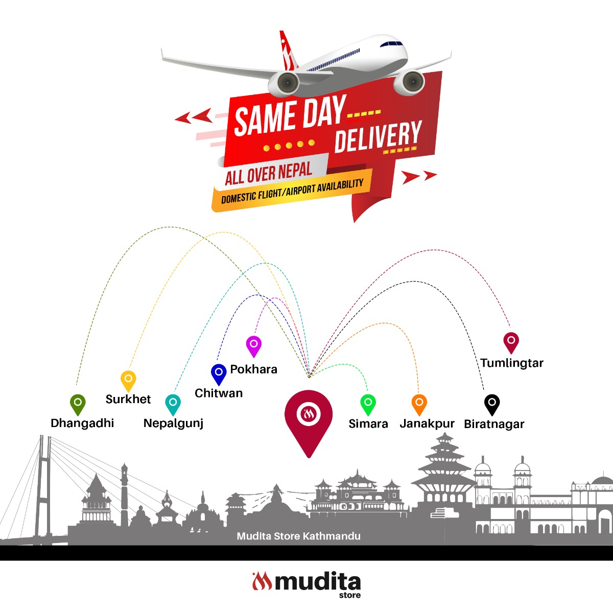 Mudita store provides all over Nepal delivery